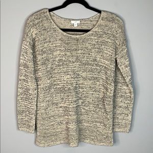 J Jill cream oatmeal gray textured cotton sweater xs